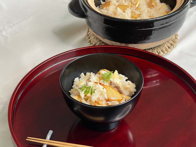 春の炊込みご飯・鯛と焼き筍