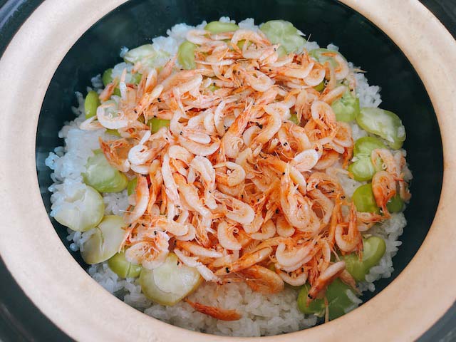 そら豆と桜海老のごはん