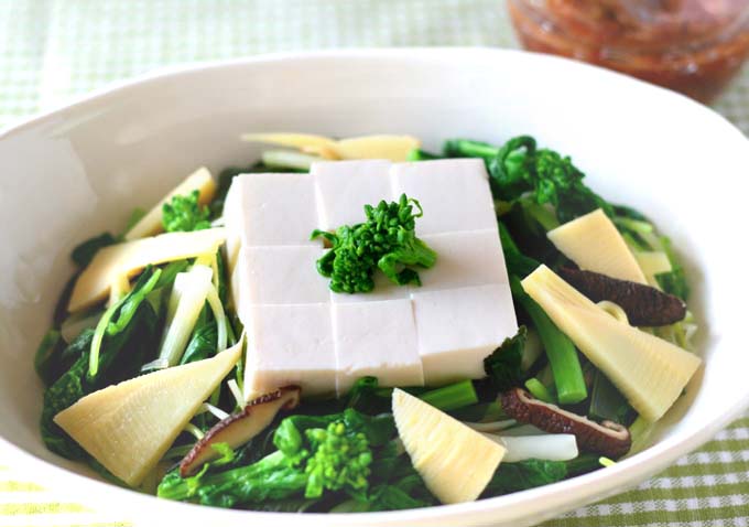 たけのこと豆腐の春サラダ